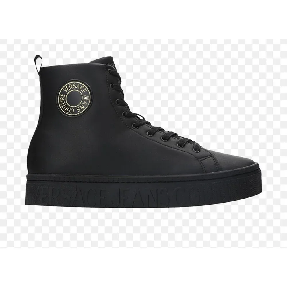 Versace jeans couture black brick high hi top fashion sneaker guc 41/10